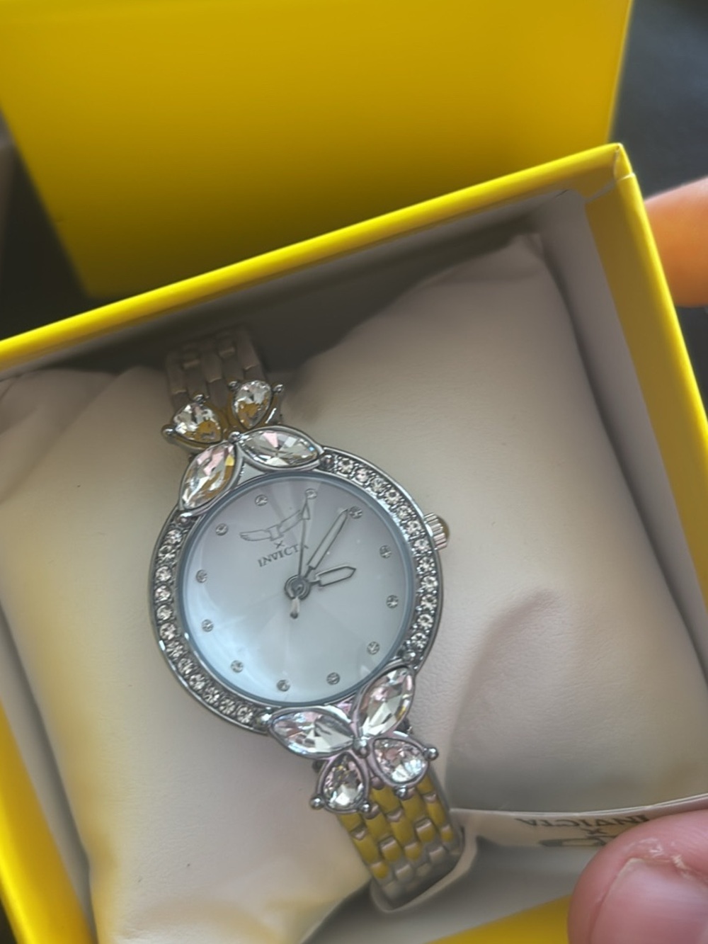 Invicta Silver-Tone Women's Crystal Accent Bracelet Watch